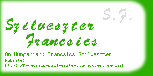 szilveszter francsics business card